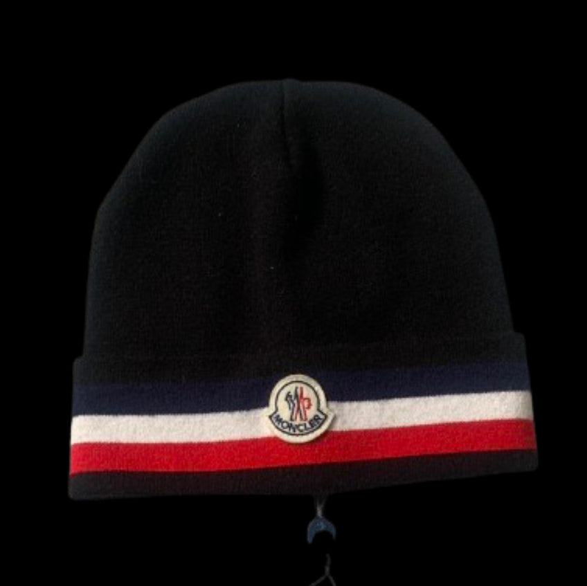 Moncler Tricolour Stripe Wool Beanie