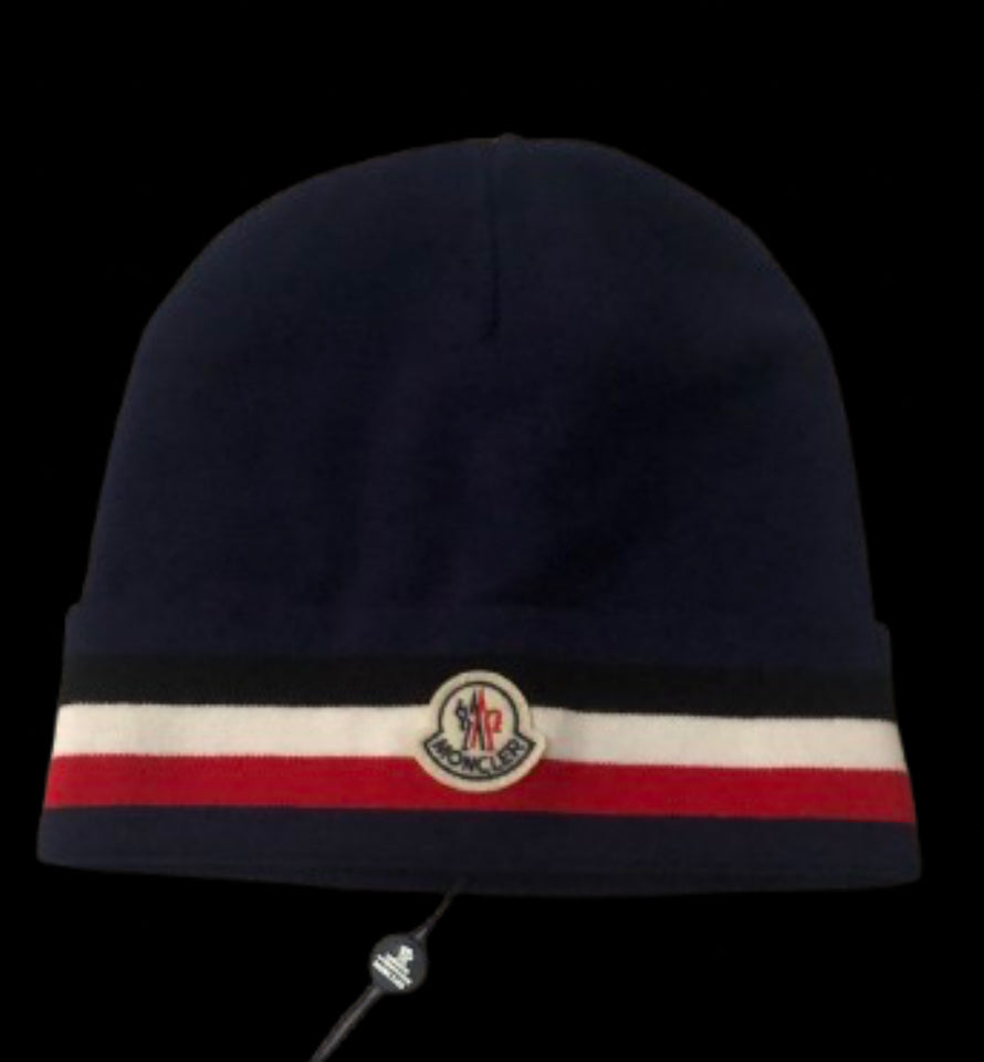 Moncler Tricolour Stripe Wool Beanie