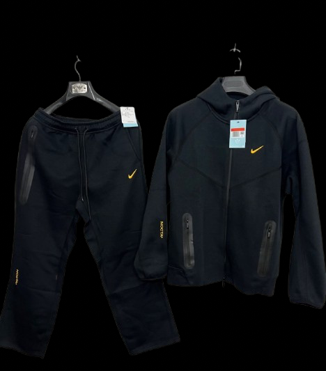 Men's Black W/Orange Tick Nike Tech Fleece Set