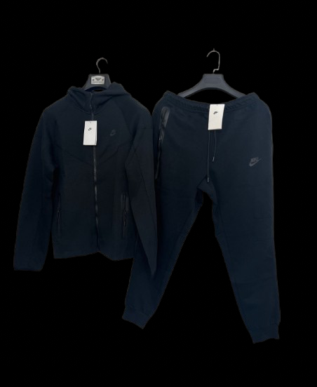Men's Full Black Nike Tech Fleece Set