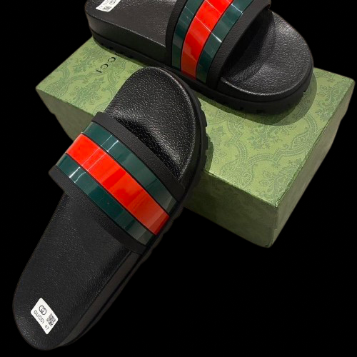 Gucci Striped Web Slides