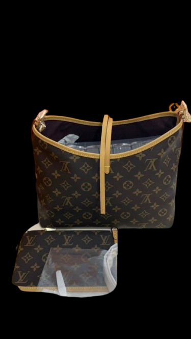 Carry All Leather Handbag Louis Vuitton Brown