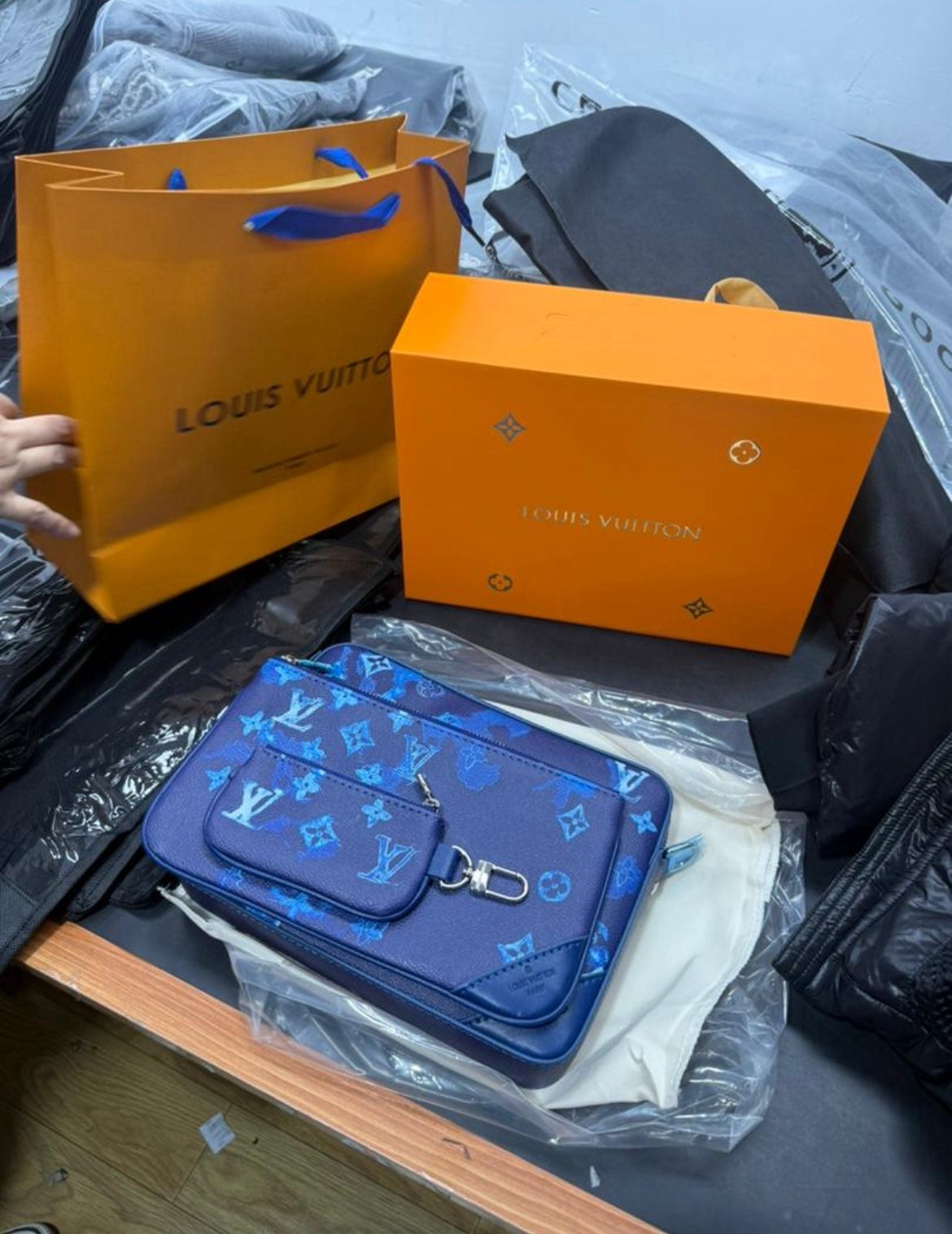 Louis Vuitton Blue Watercolor Monogram Trio Messenger Bag